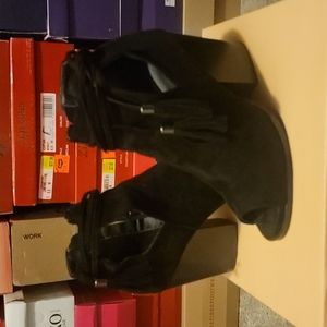 YOKI Open Toe Suade Heel